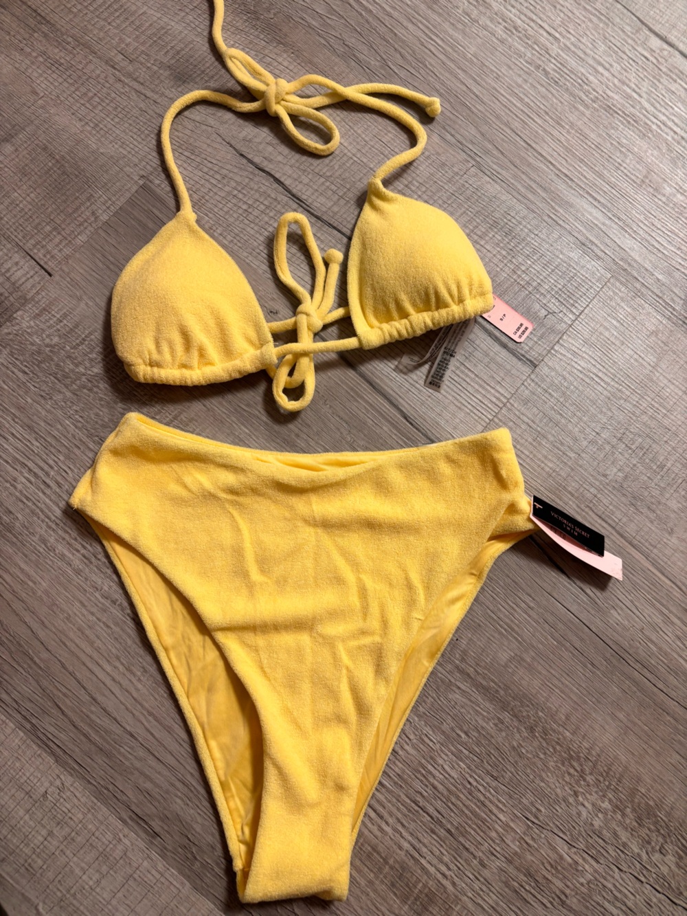Victoria's Secret Bright Yellow Terry Bikini Bottoms